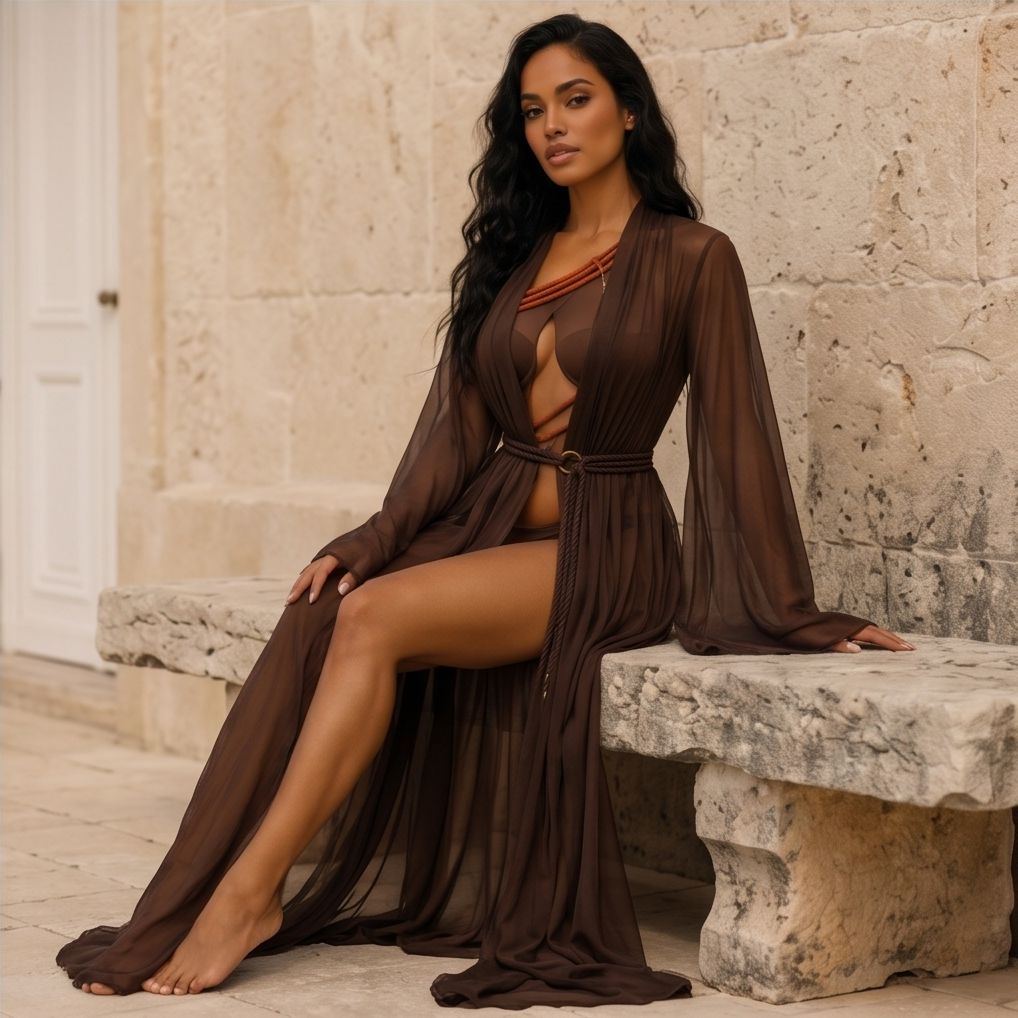 Ultimate Solara - Chain Detail Bodysuit & Butterfly Kimono Set