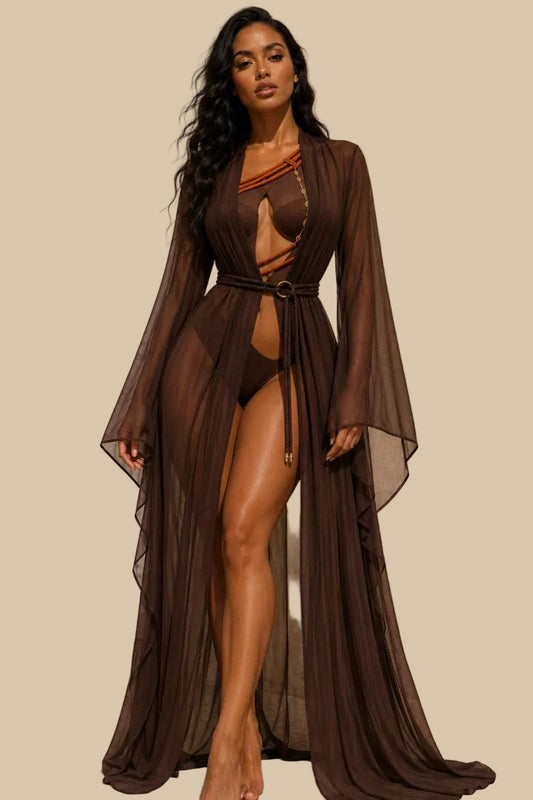 Ultimate Solara - Chain Detail Bodysuit & Butterfly Kimono Set